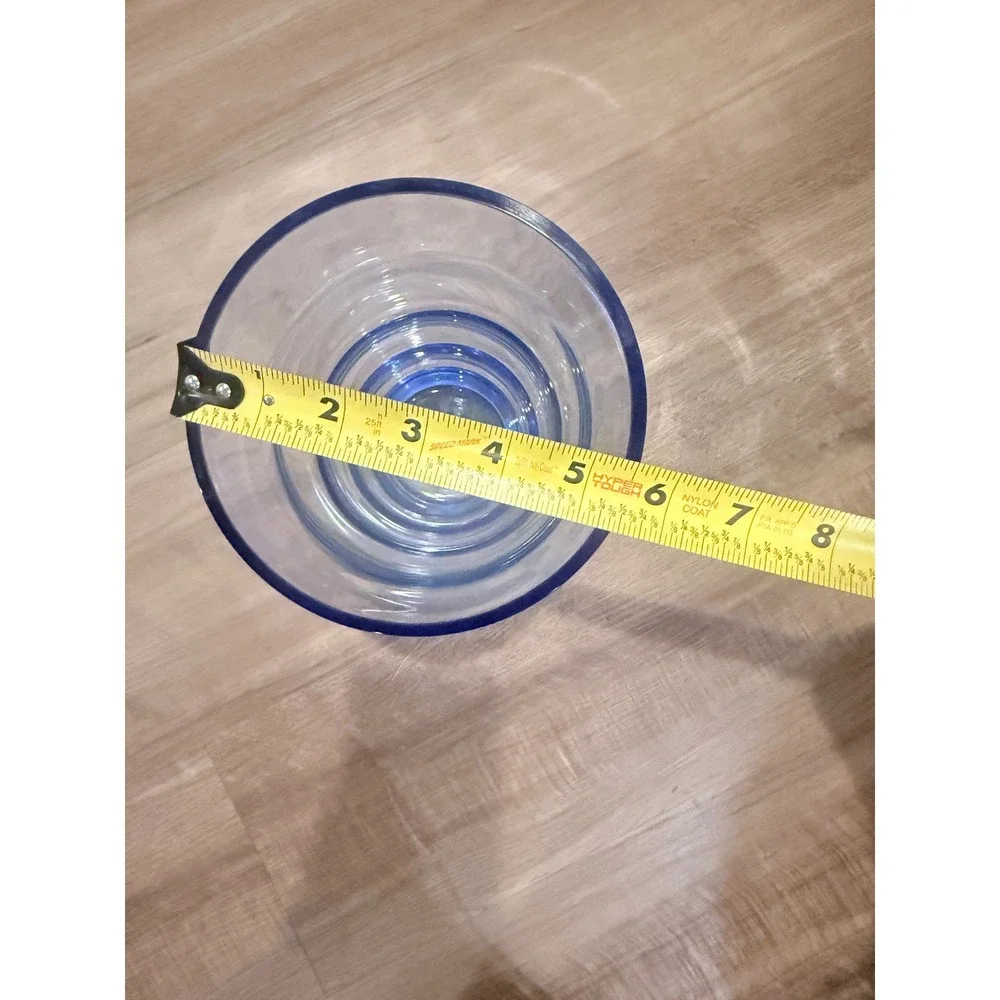 Vintage Whitefriars Undulating Blue Ombre Glass Vase Decorative RARE